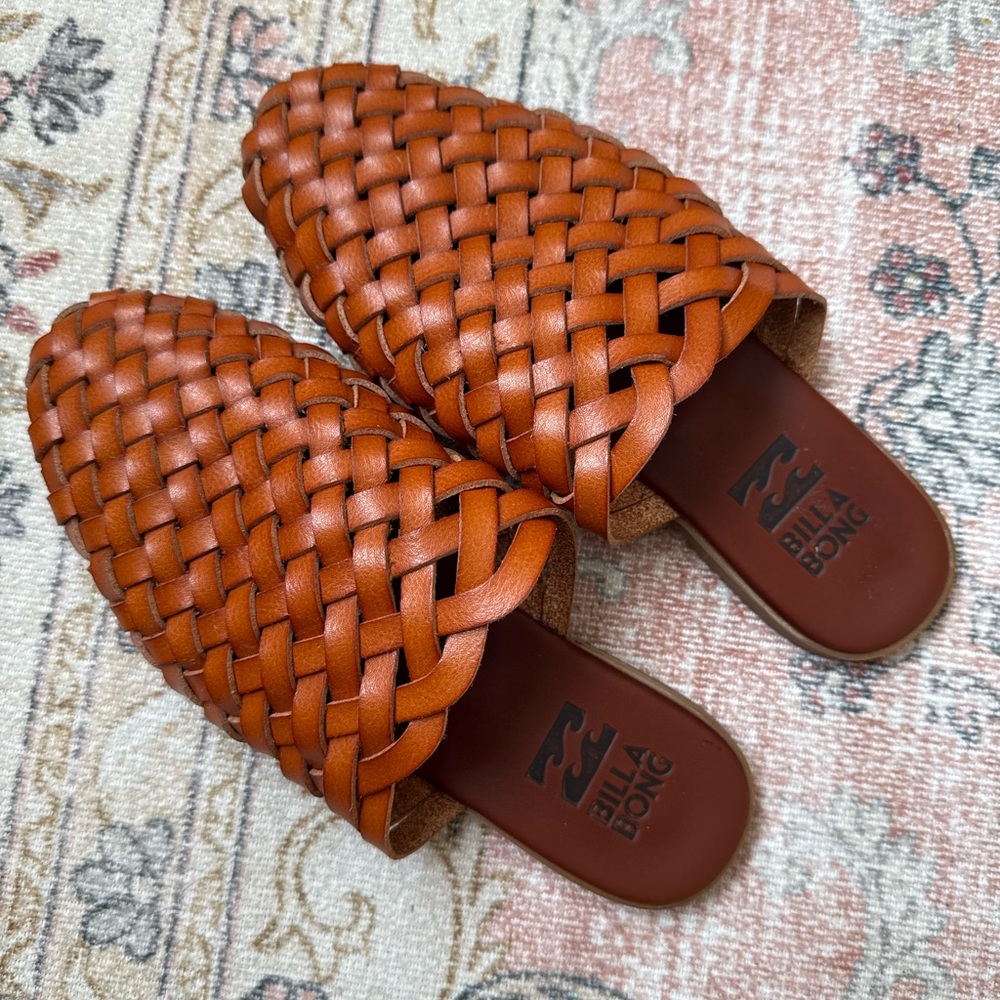 Billabong Women’s Brown Woven Slip-On Mules
